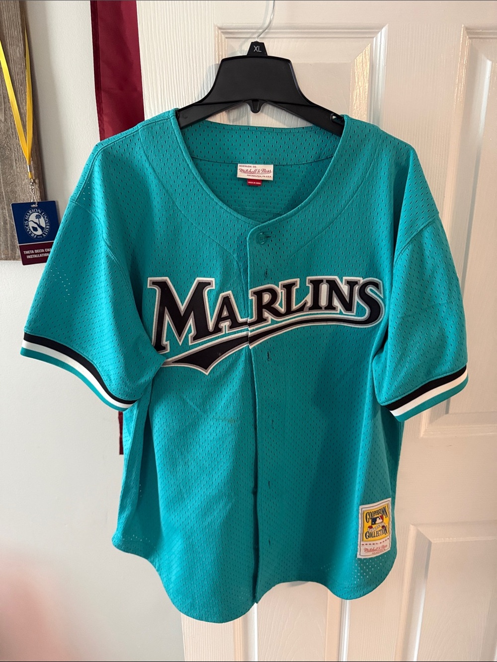 Men’s Andre Dawson Mitchell & Ness Teal Florida Marlins Mesh Jersey